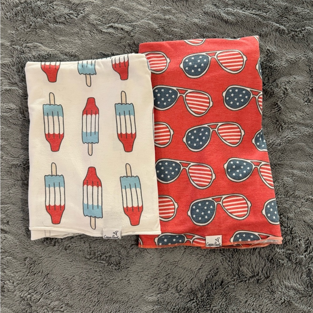 Copper Pearl Patriotic Popsicle and Sunglasses swaddles